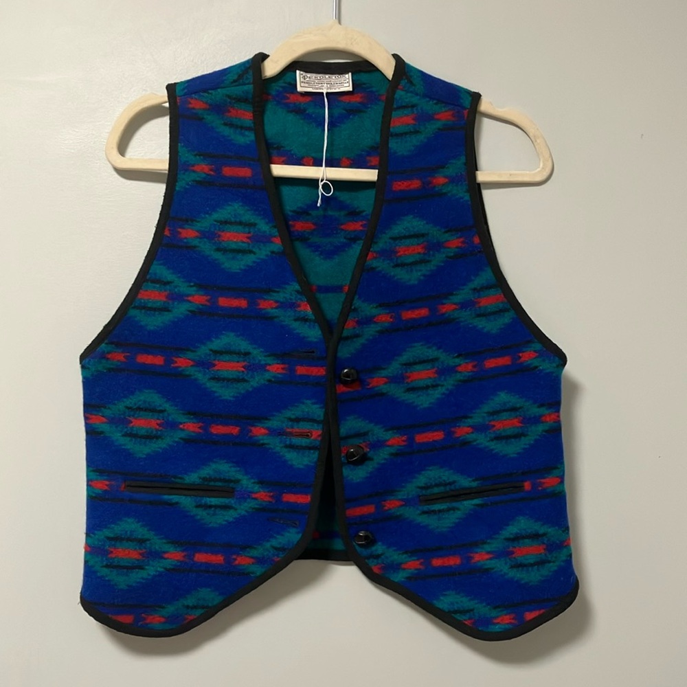 Pendleton vintage made in USA Aztec southwestern wool vest